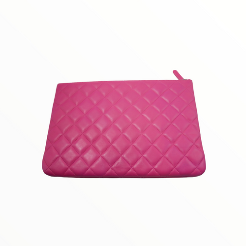Chanel pink quilted clutch - 2015