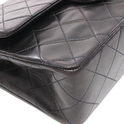 Black Chanel Small Classic Lambskin Double Flap Shoulder Bag