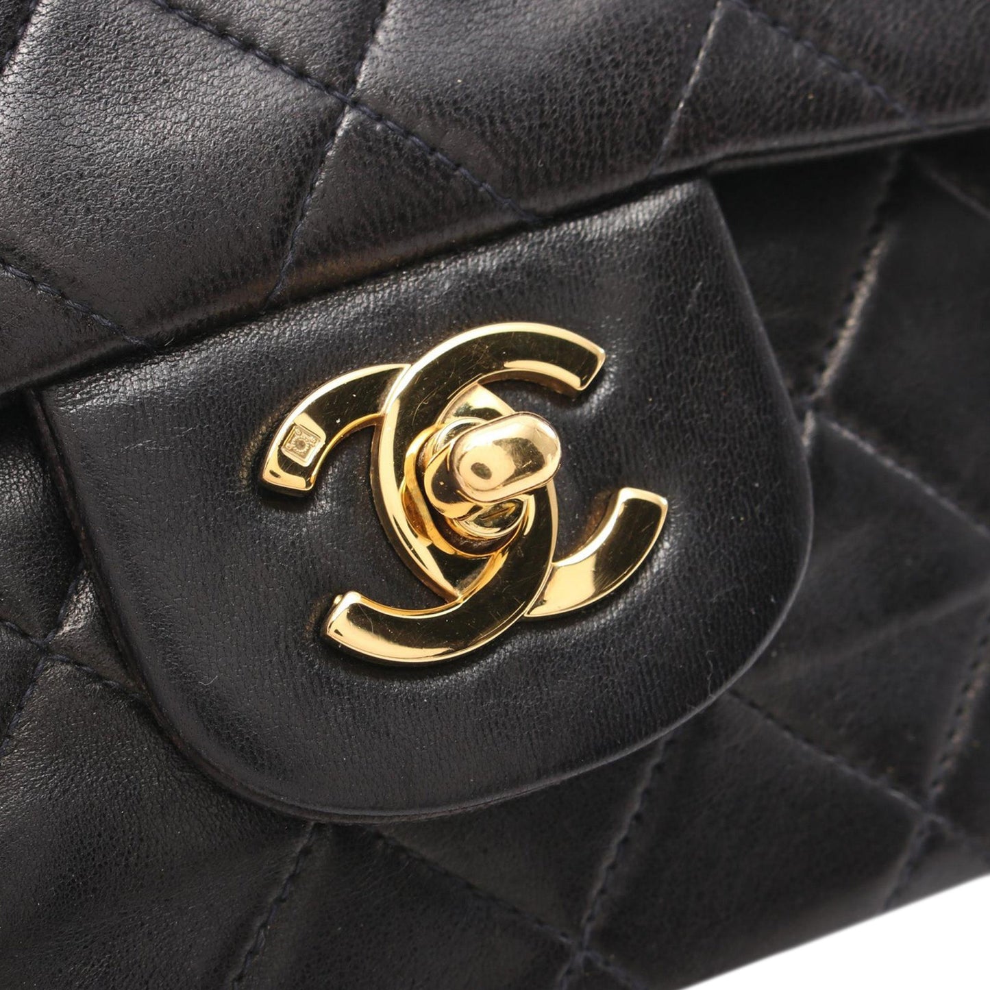 Black Chanel Small Classic Lambskin Double Flap Shoulder Bag