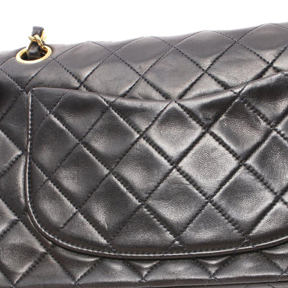 Black Chanel Small Classic Lambskin Double Flap Shoulder Bag
