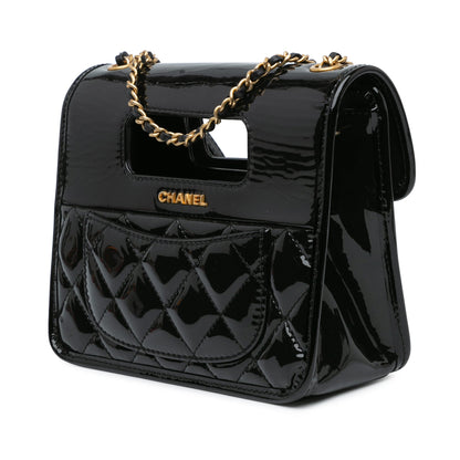 Chanel Sac Mini Quilted Patent Graphic Catch Flap