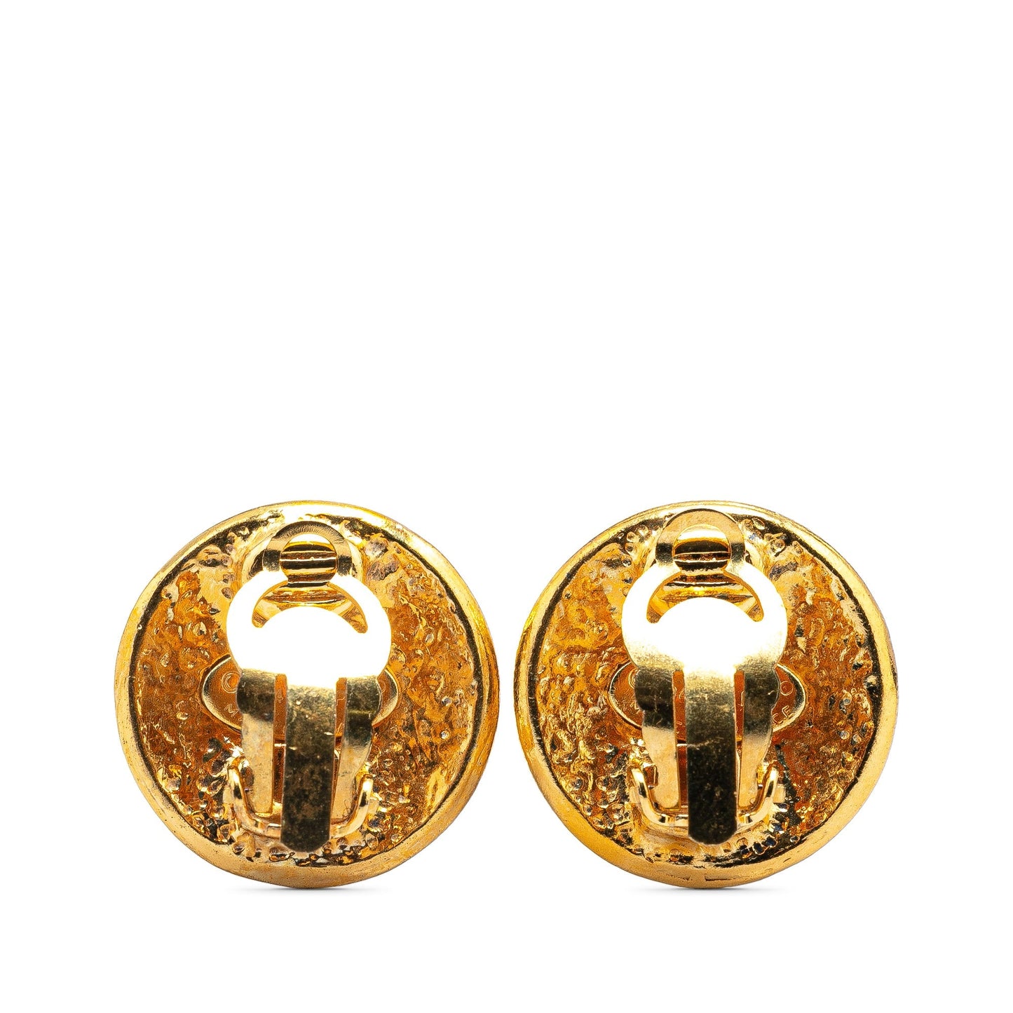 Gold Chanel Gold Plated CC Clip On Earrings