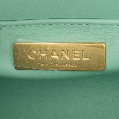 Blue Chanel Quilted Tweed Crush Top Handle Flap Satchel