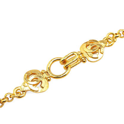 Gold Chanel Gold Plated CC Pendant Necklace