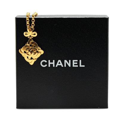 Gold Chanel Gold Plated CC Pendant Necklace