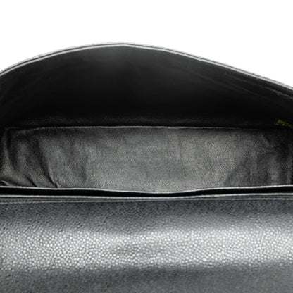 Black Chanel Maxi Classic Caviar Single Flap Shoulder Bag