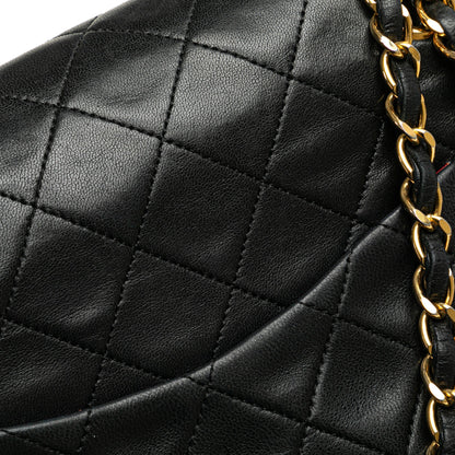 Black Chanel Medium Classic Lambskin Double Flap Shoulder Bag