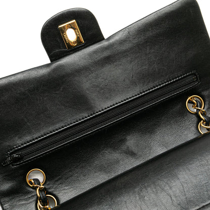Black Chanel Medium Classic Lambskin Double Flap Shoulder Bag