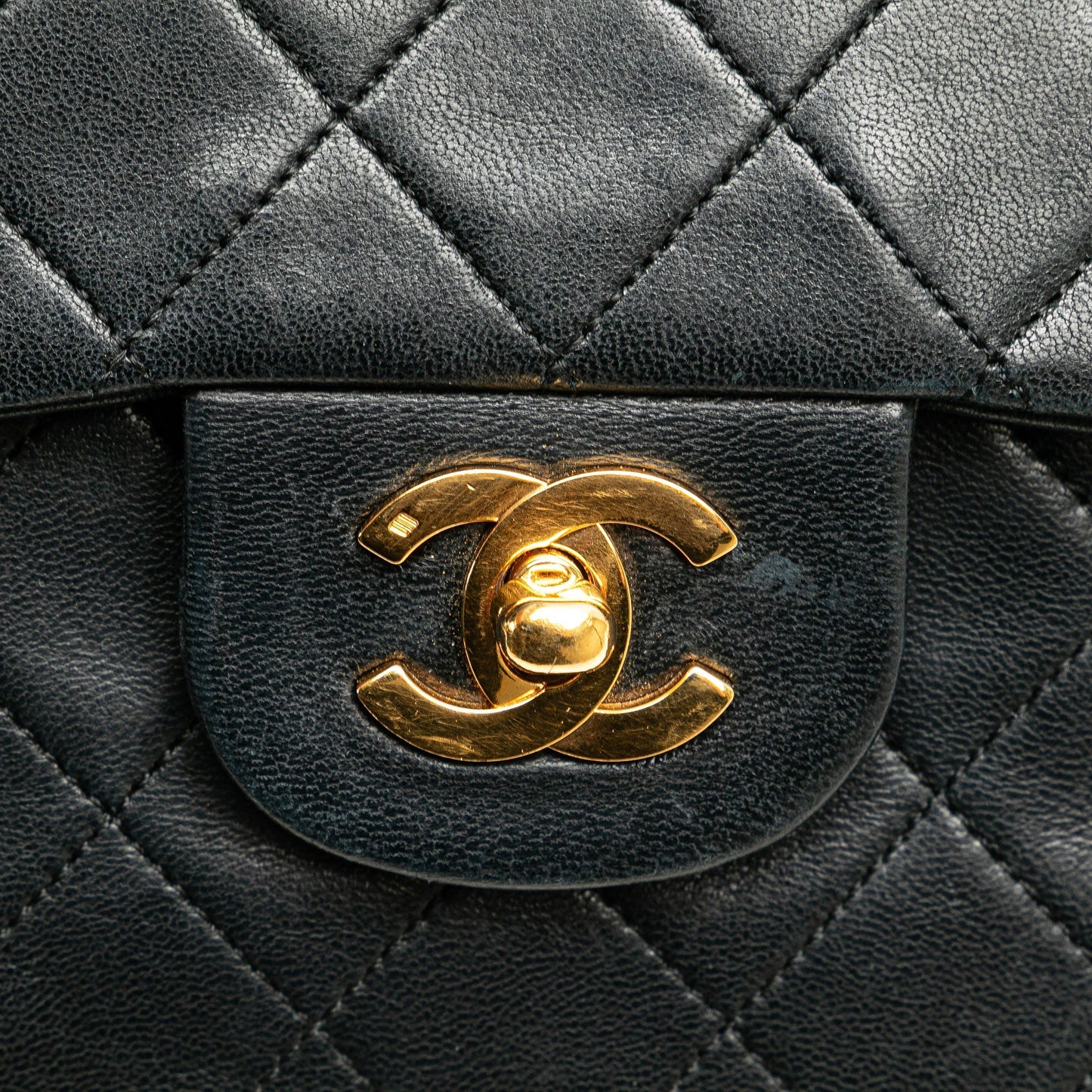 Black Chanel Medium Classic Lambskin Double Flap Shoulder Bag