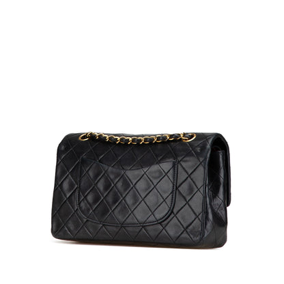 Black Chanel Medium Classic Lambskin Double Flap Shoulder Bag