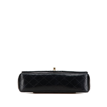 Black Chanel Medium Classic Lambskin Double Flap Shoulder Bag