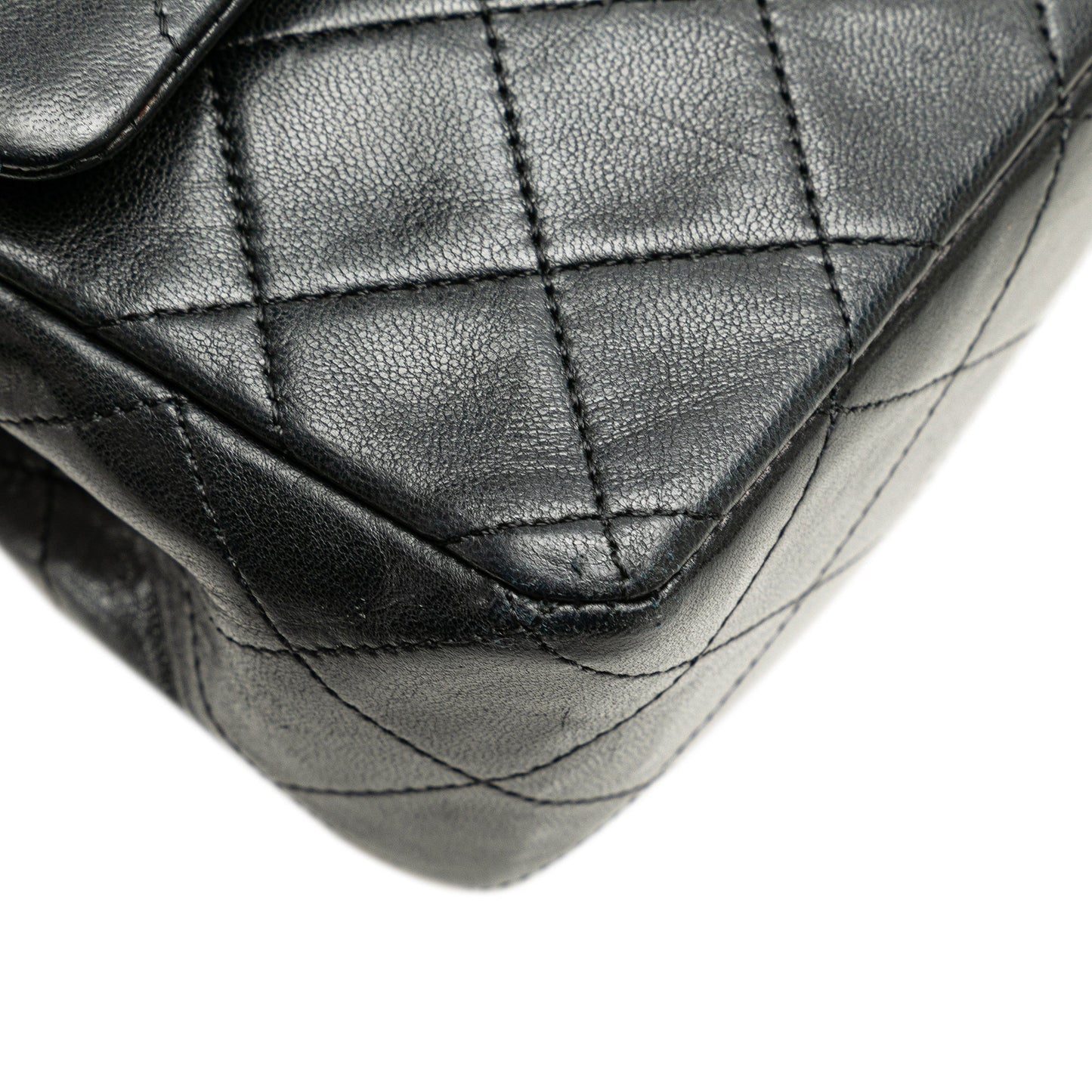 Black Chanel Medium Classic Lambskin Double Flap Shoulder Bag