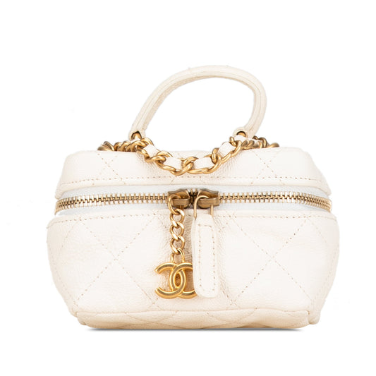Chanel Sac Mini Caviar Chain Zip Around Vanity Case