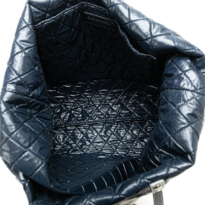 Gray Chanel Small Nylon Cat Emoticon Shopping Tote