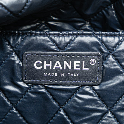 Gray Chanel Small Nylon Cat Emoticon Shopping Tote