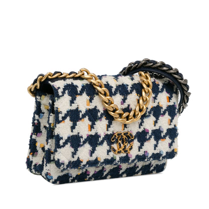 Blue Chanel Tweed 19 Wallet On Chain Satchel