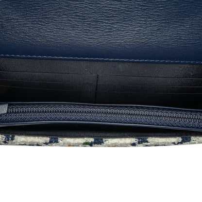 Blue Chanel Tweed 19 Wallet On Chain Satchel