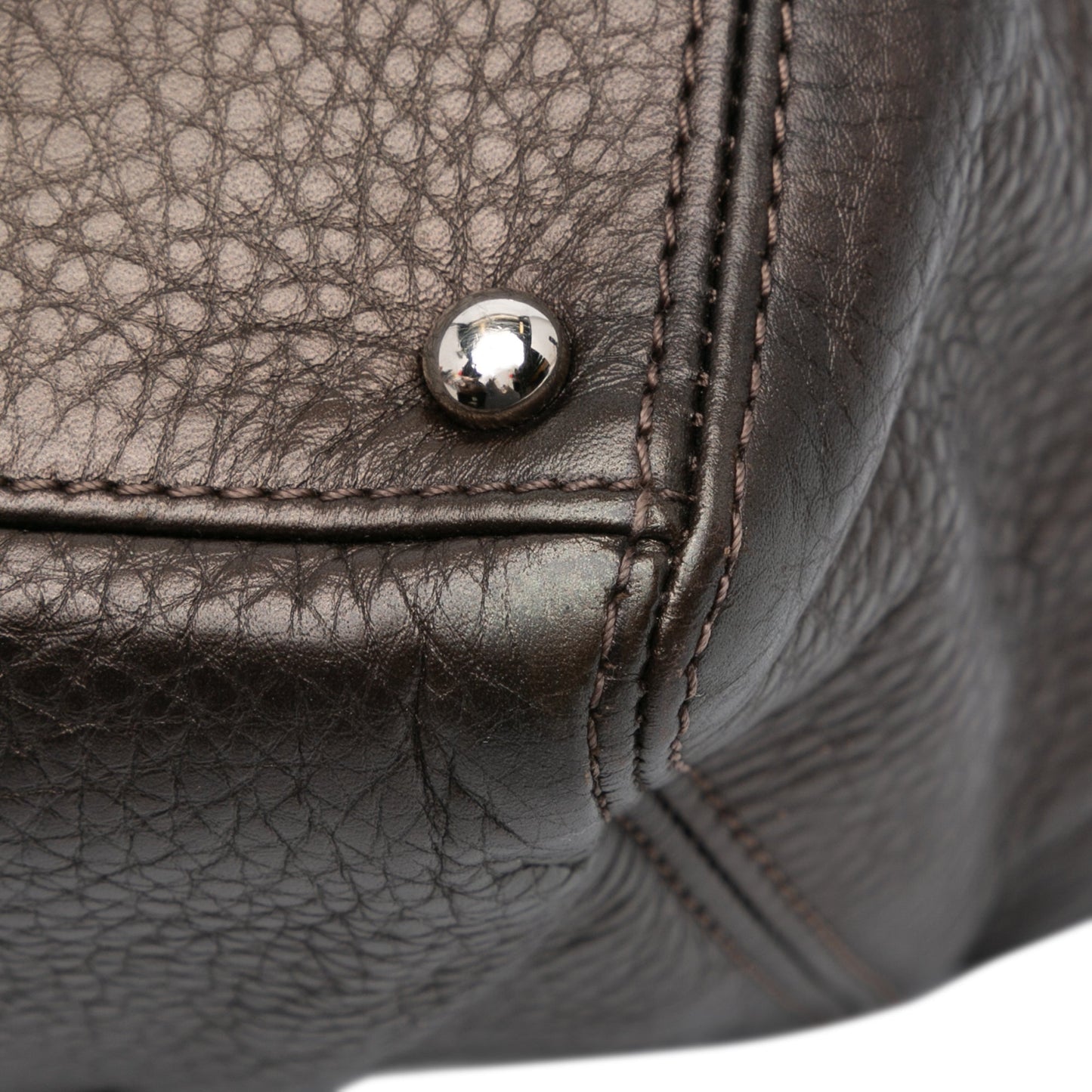 Brown Chanel Small Metallic Calfskin Executive Cerf Tote