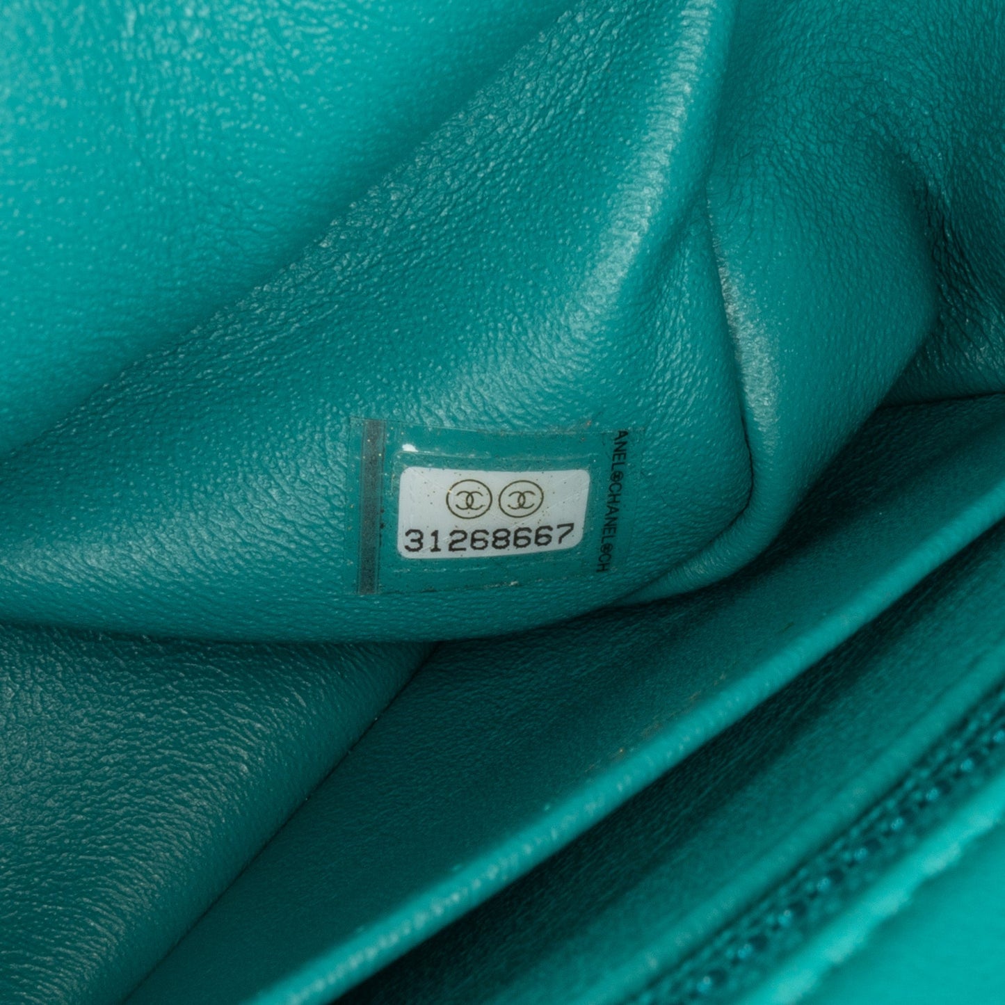 Blue Chanel Mini Square Classic Lambskin Single Flap Crossbody Bag