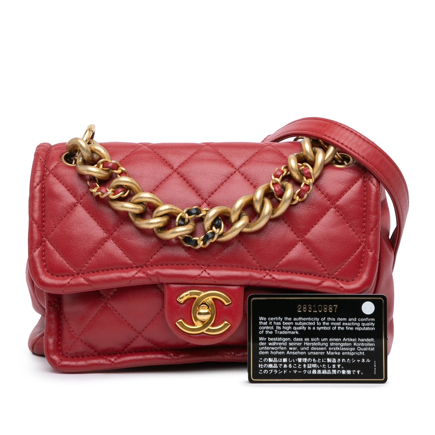 Chanel Sac Quilted Lambskin Chain Leather Link Flap