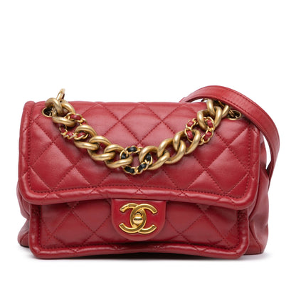Chanel Sac Quilted Lambskin Chain Leather Link Flap