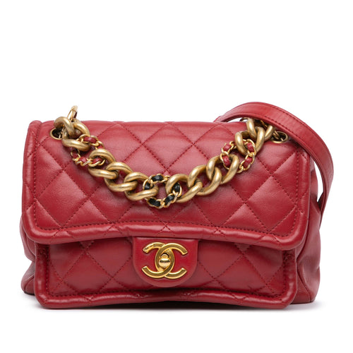 Chanel Sac Quilted Lambskin Chain Leather Link Flap