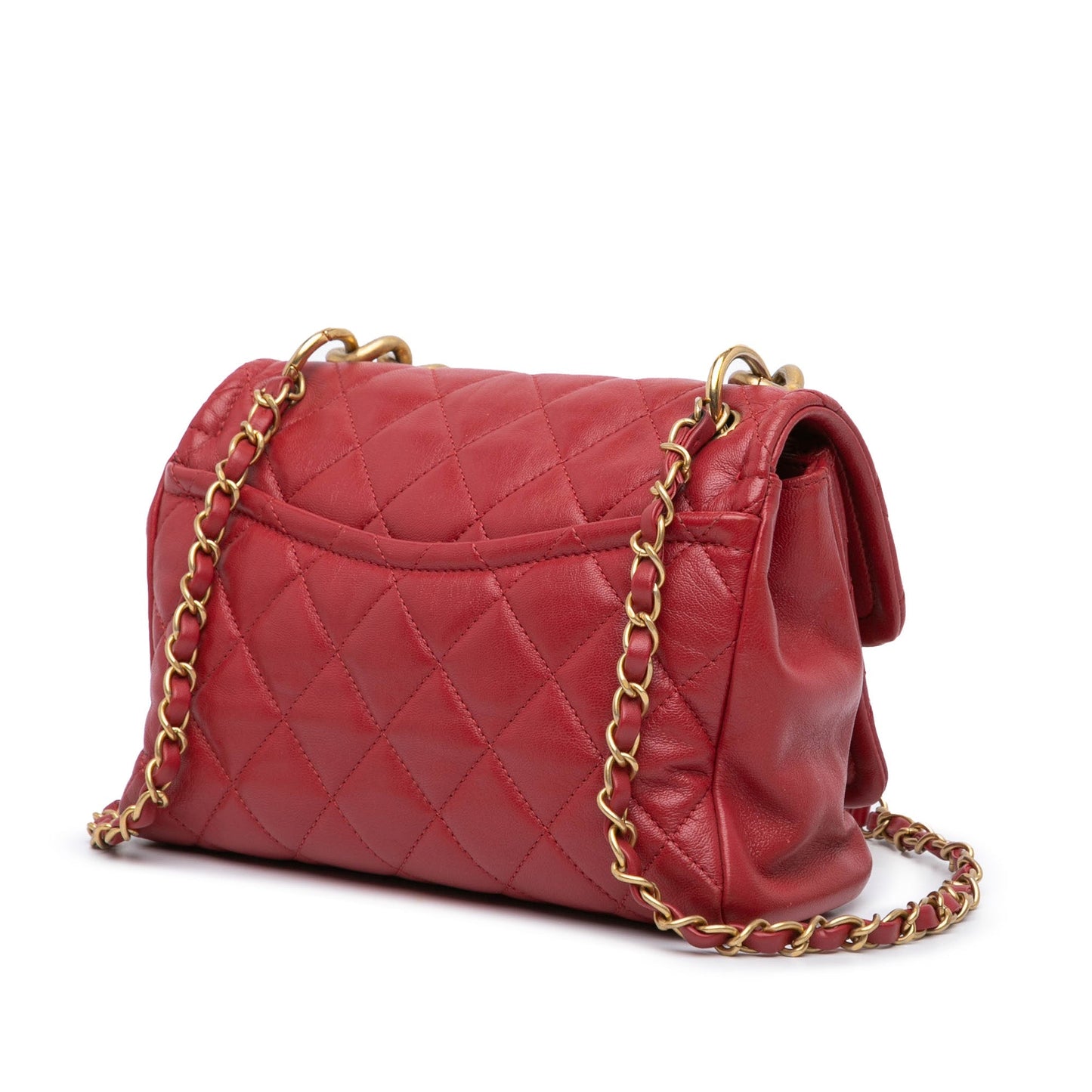 Chanel Sac Quilted Lambskin Chain Leather Link Flap