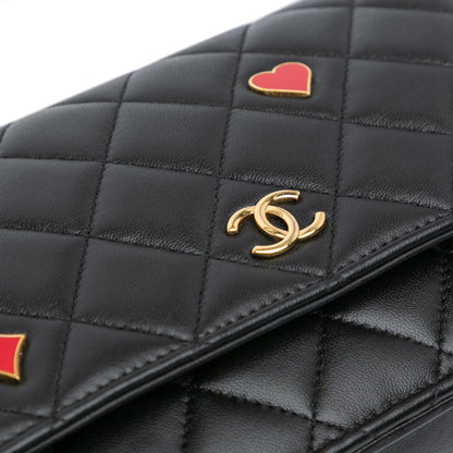 Black Chanel Quilted Lambskin Coco Casino Wallet On Chain Crossbody Bag