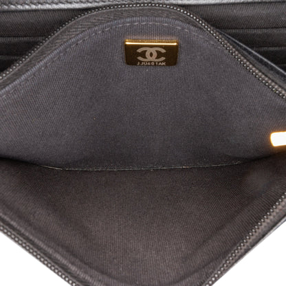 Black Chanel Quilted Lambskin Coco Casino Wallet On Chain Crossbody Bag