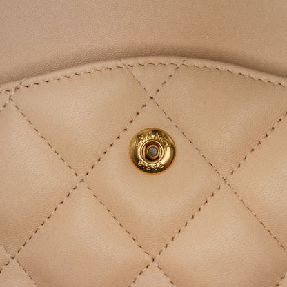 Brown Chanel Jumbo Classic Lambskin Double Flap Shoulder Bag