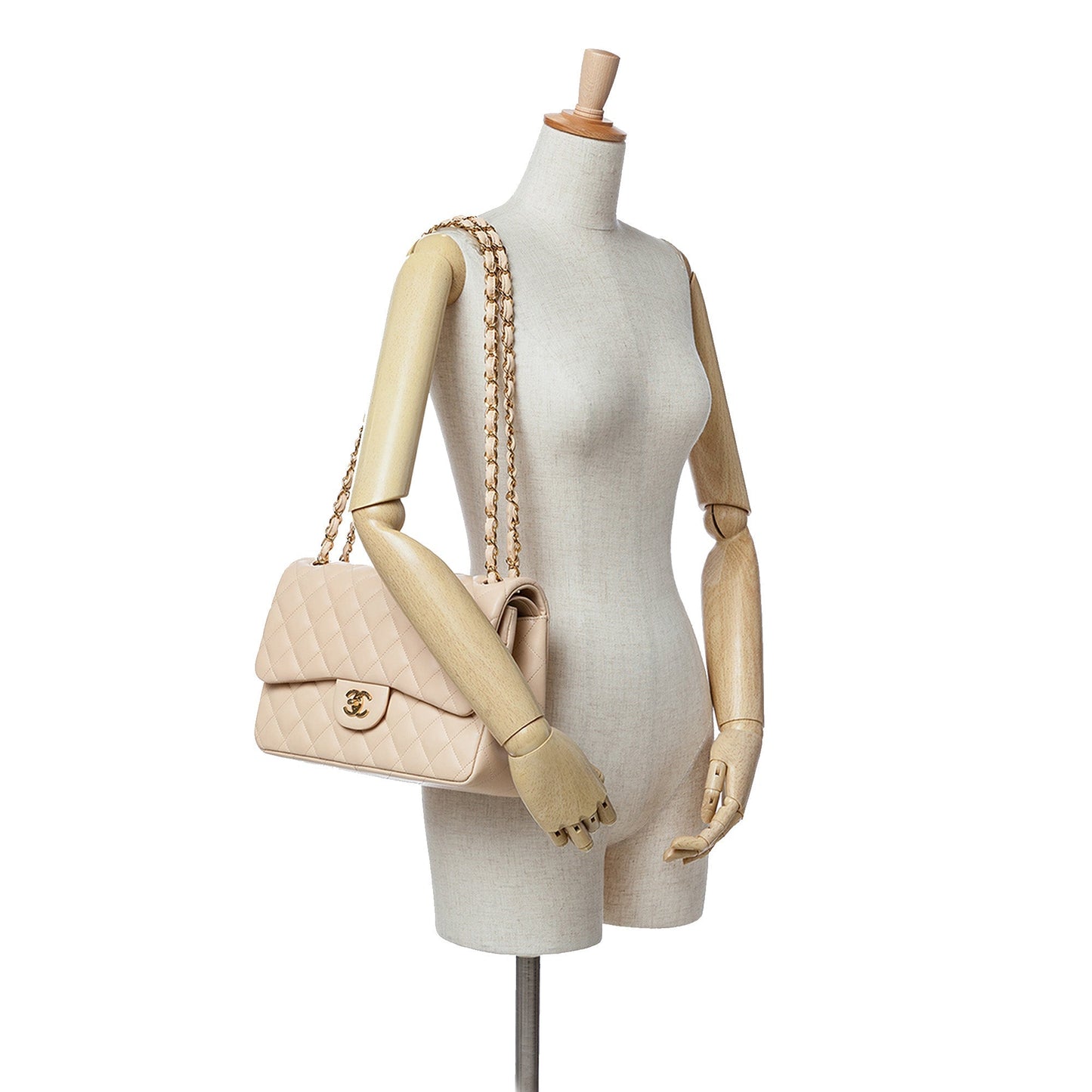 Brown Chanel Jumbo Classic Lambskin Double Flap Shoulder Bag