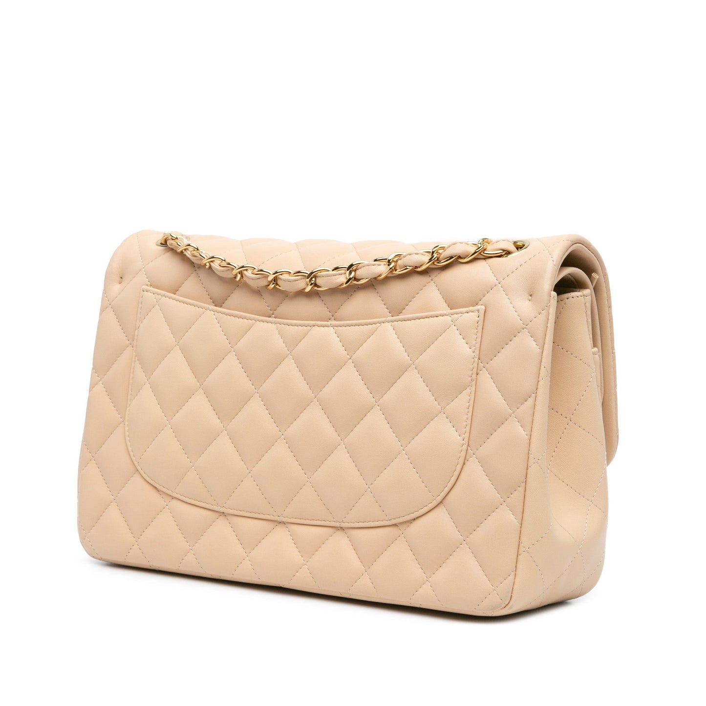 Brown Chanel Jumbo Classic Lambskin Double Flap Shoulder Bag