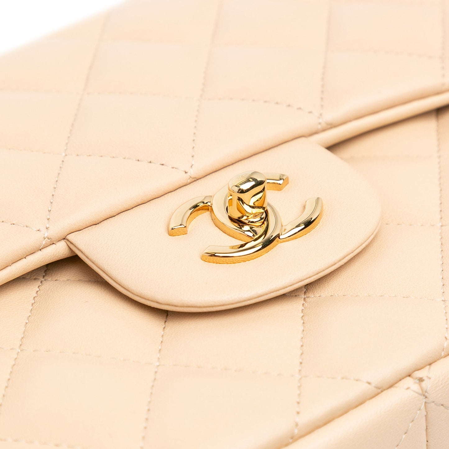 Brown Chanel Jumbo Classic Lambskin Double Flap Shoulder Bag