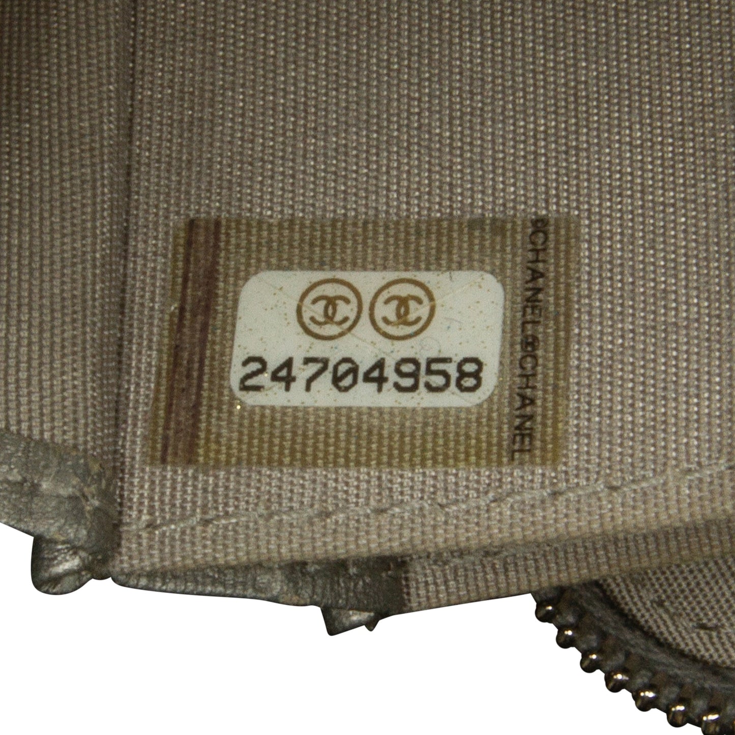 Gray Chanel CC Caviar Zip Coin Pouch