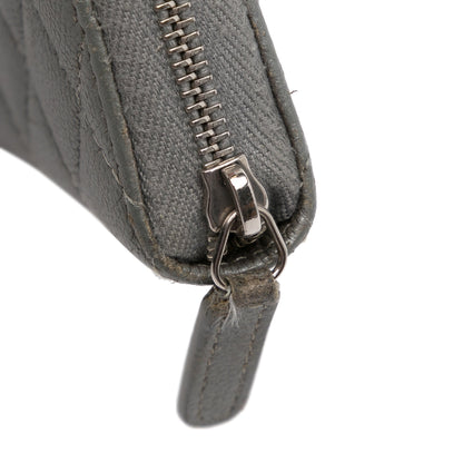 Gray Chanel CC Caviar Zip Coin Pouch