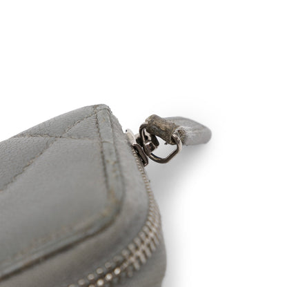 Gray Chanel CC Caviar Zip Coin Pouch