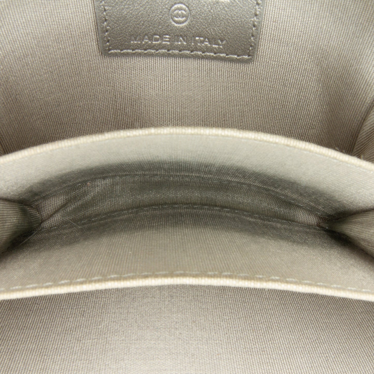 Gray Chanel CC Caviar Zip Coin Pouch