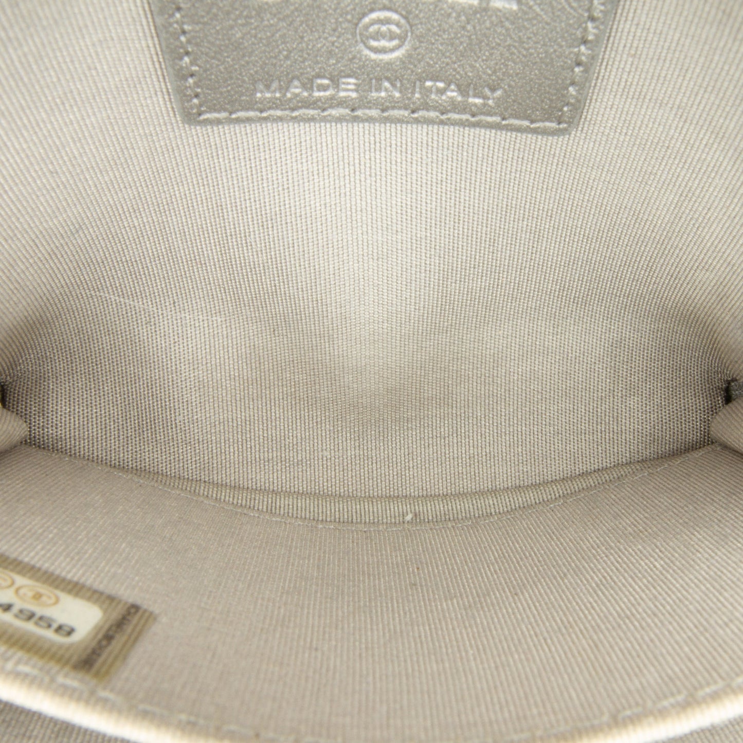 Gray Chanel CC Caviar Zip Coin Pouch