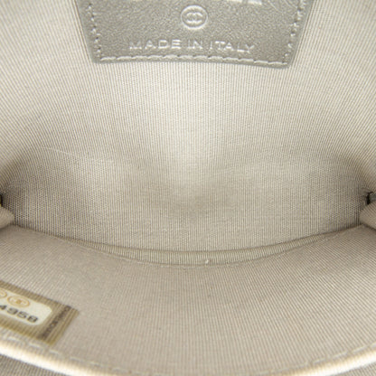 Gray Chanel CC Caviar Zip Coin Pouch