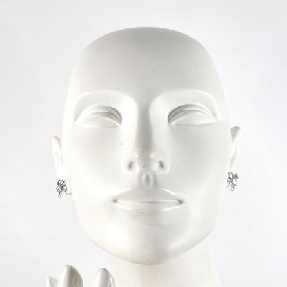 Chanel Clover Earrings Silver 925