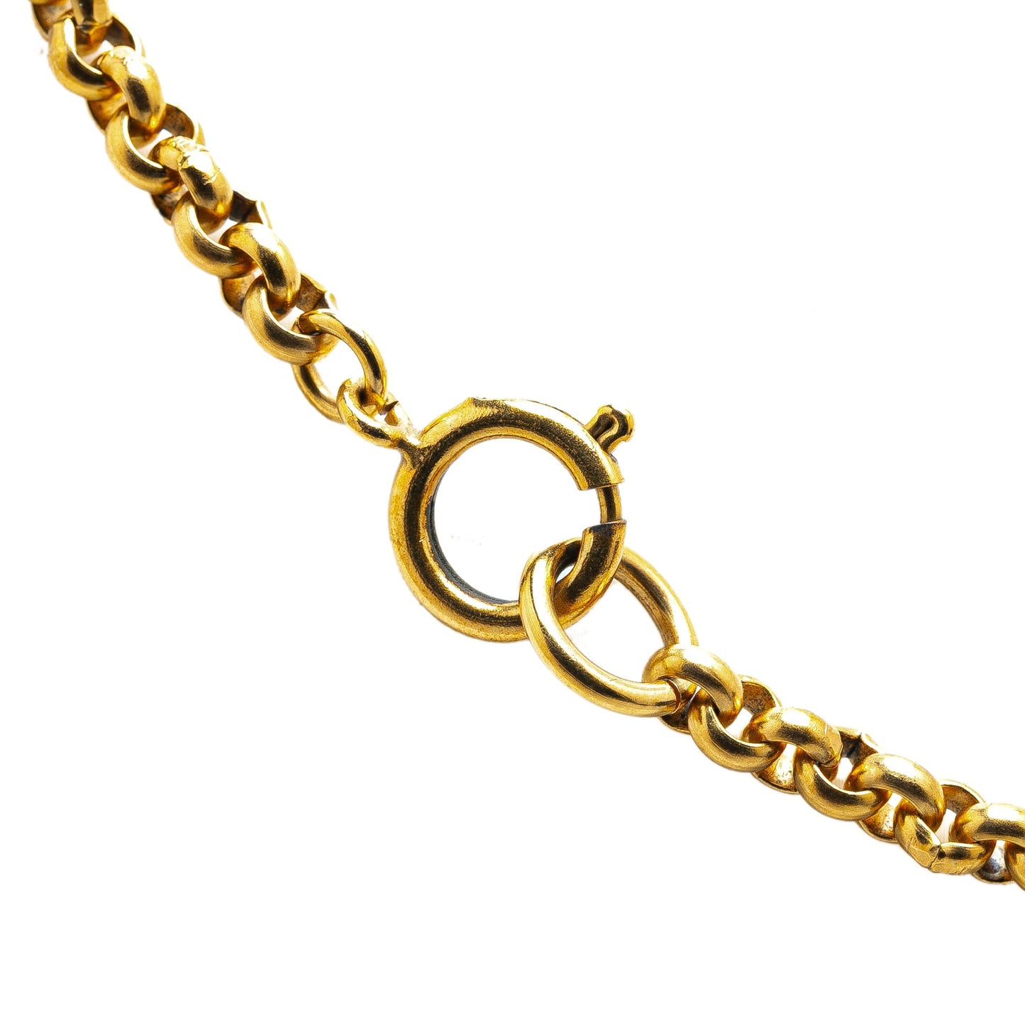 Gold Chanel Gold Plated CC Flower Pendant Necklace