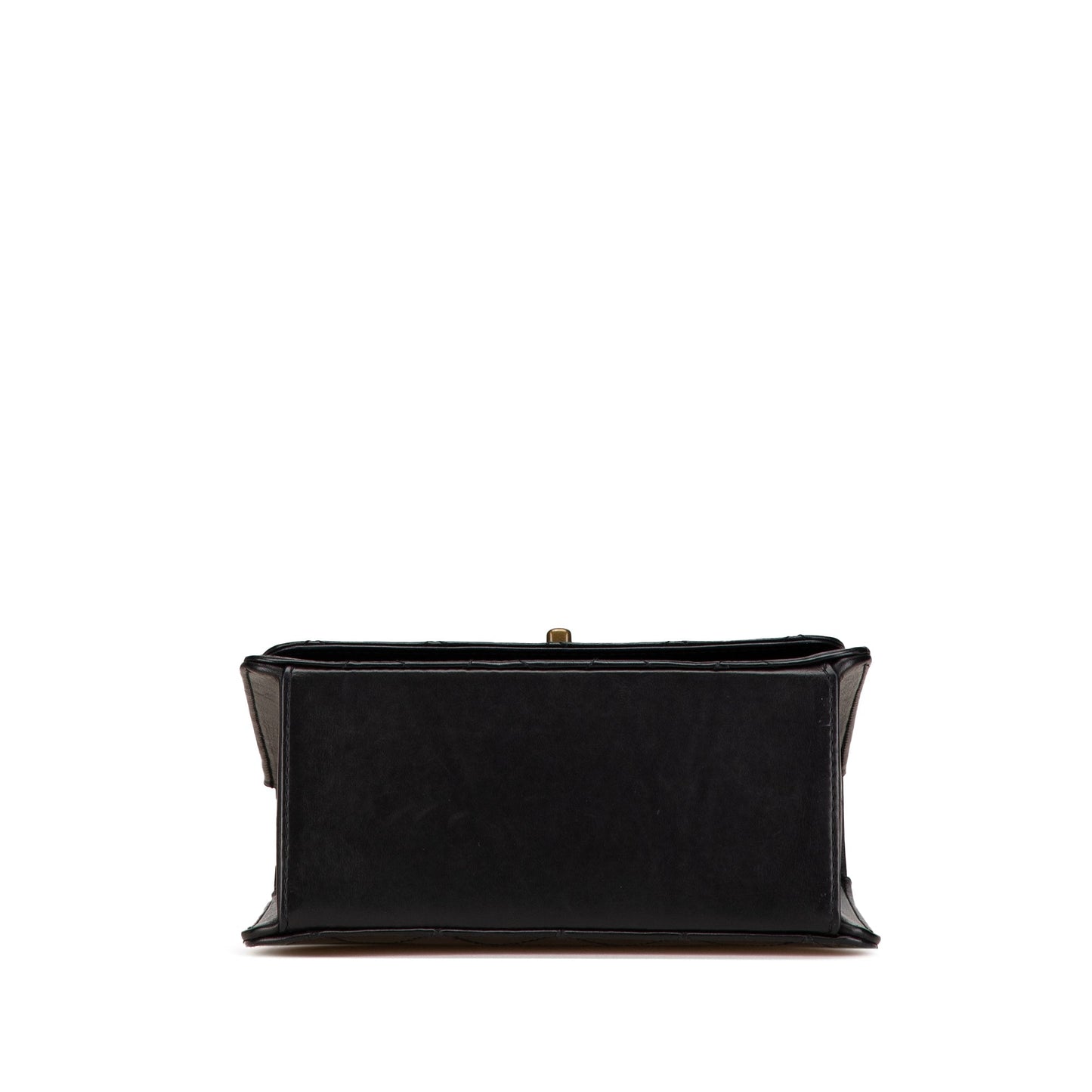 Black Chanel Quilted Lambskin Top Handle Square Flap Handbag