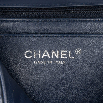 Blue Chanel Mini Square Classic Chevron Patent Flap Crossbody Bag