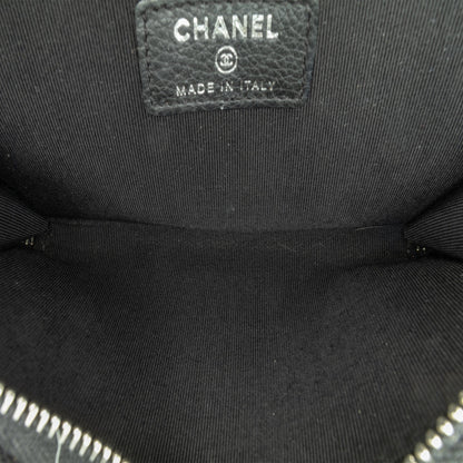 Black Chanel Bull Leather Studded Zip Wallet