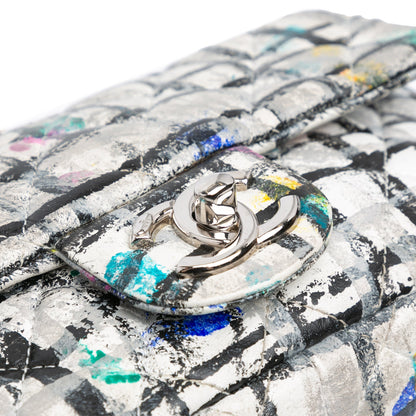 Chanel Sac Mini Rectangular Calfskin Hand Painted Graffiti Flap