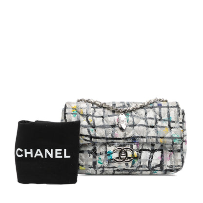 Chanel Sac Mini Rectangular Calfskin Hand Painted Graffiti Flap
