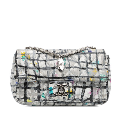 Chanel Sac Mini Rectangular Calfskin Hand Painted Graffiti Flap