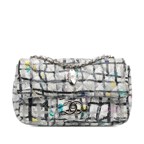 Chanel Sac Mini Rectangular Calfskin Hand Painted Graffiti Flap