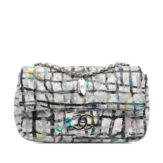 Chanel Sac Mini Rectangular Calfskin Hand Painted Graffiti Flap
