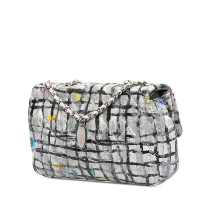 Chanel Sac Mini Rectangular Calfskin Hand Painted Graffiti Flap